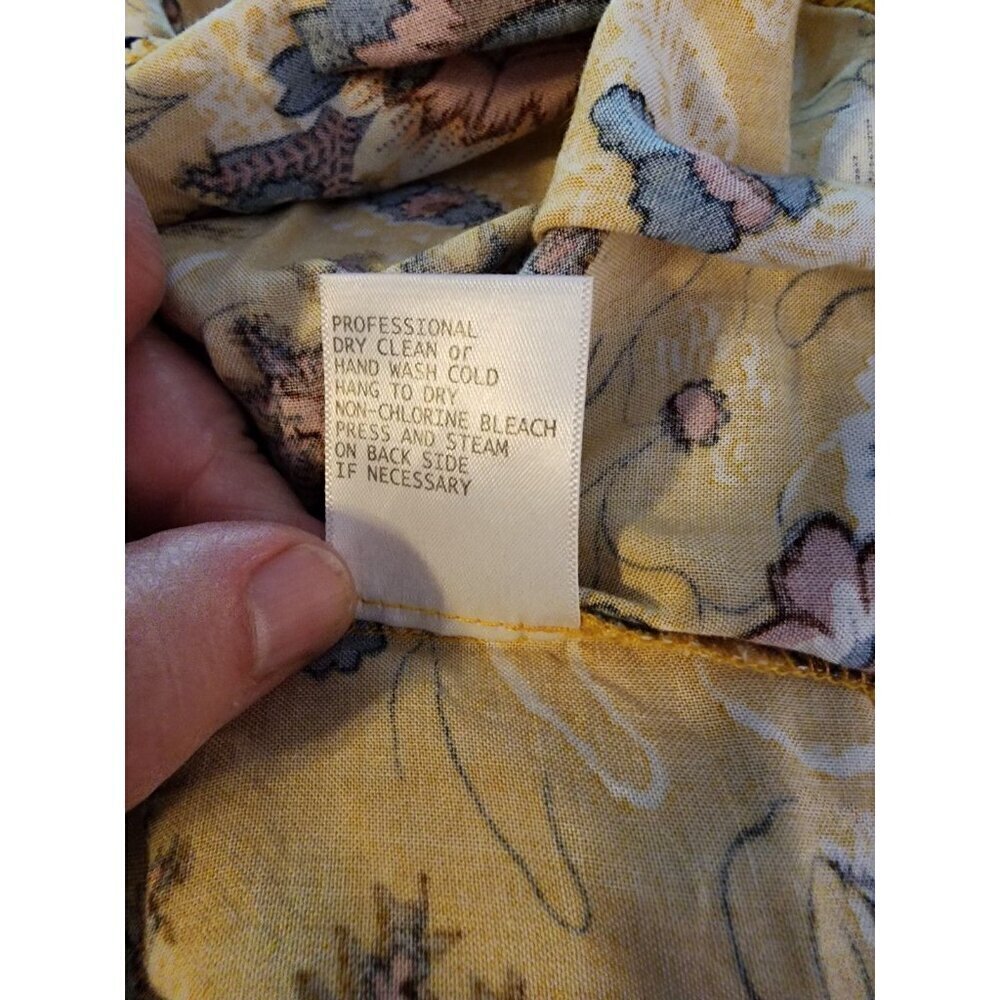 Rachel Roy Label 3X Blouse Cute Feminine Floral Yellow Cute Plus Size Top - Picture 4 of 16